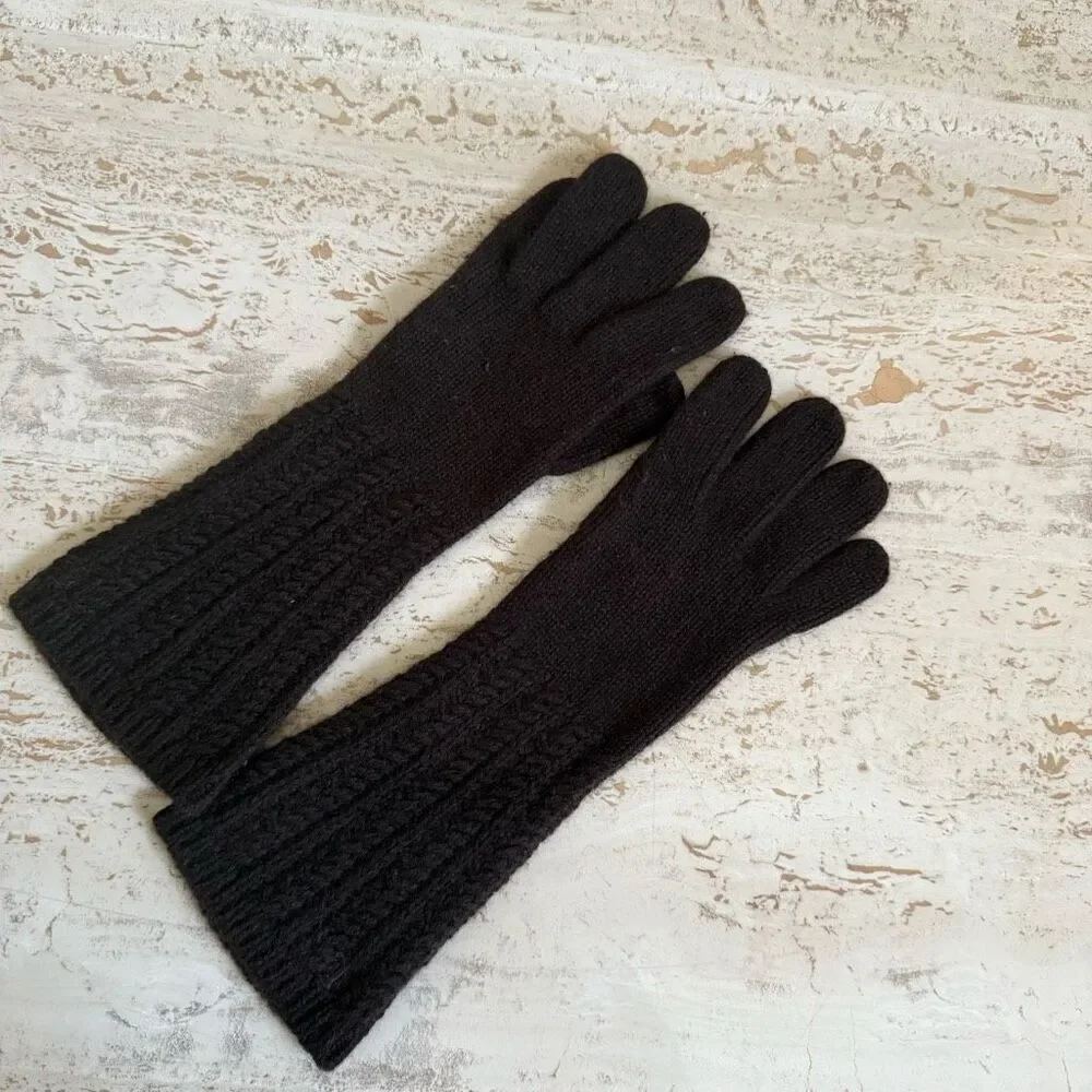 Lauren Ralph Lauren wool/rabbit blend long knit gloves